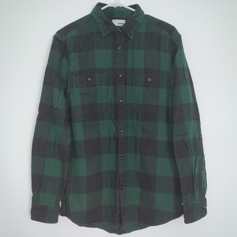 Sonoma Green & Black Flannel Shirt